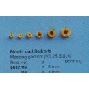 Block- und Seilrolle - 1 Rille - 25 Stück 6mm - 2,0mm